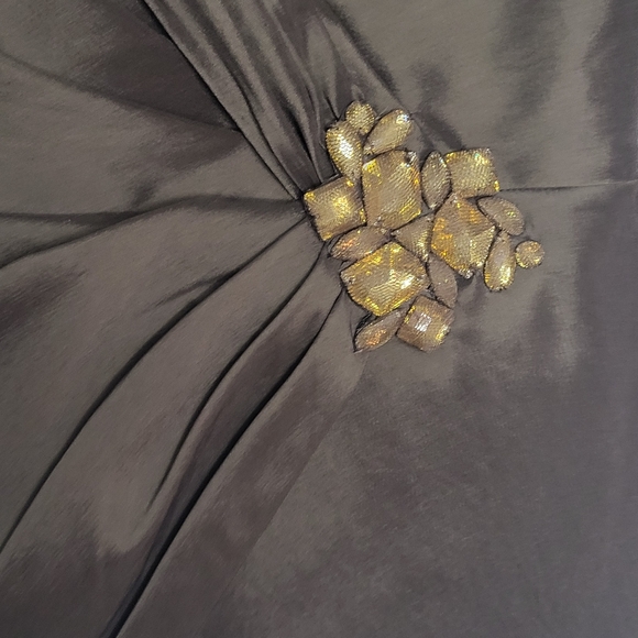 Tadashi Shoji Mother Of The Bride Taffeta Top ONLY Size 4 Espresso Brown Jewel - Picture 5 of 16